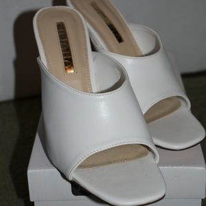 White Heel Sandals - Size 7.5